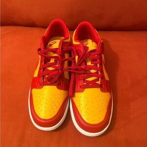 Nike Mens Red and Yellow Dunks 12.5